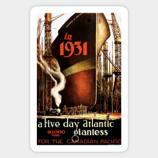 Empress of Britain Five Day Atlantic Giantess Vintage Cruise Ship Advertisement Sticker